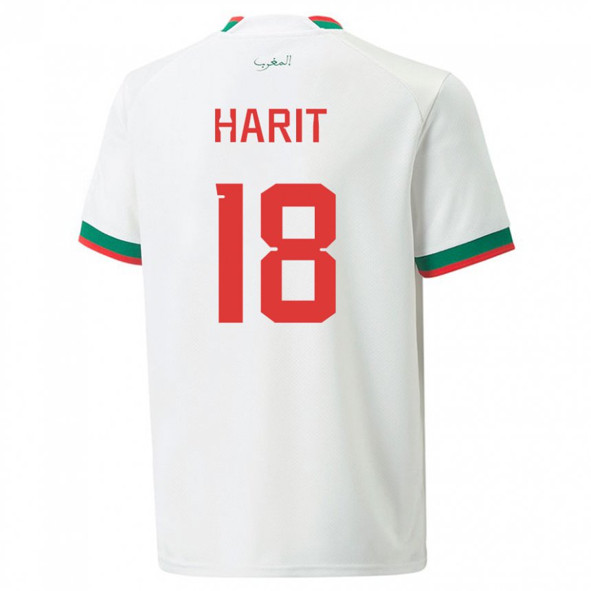 Dames Marokkaans Amine Harit #18 Wit Uitshirt Uittenue 22-24 T-shirt België