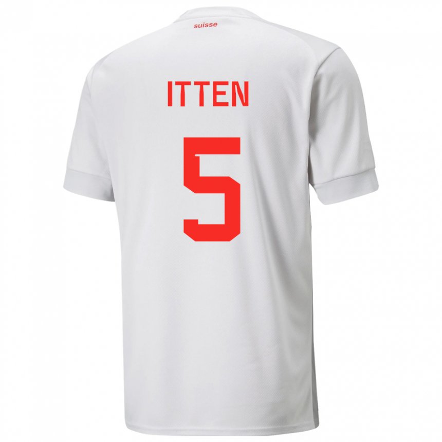 Damen Schweizer Cedric Itten #5 Weiß Auswärtstrikot Trikot 22-24 T-shirt Belgien