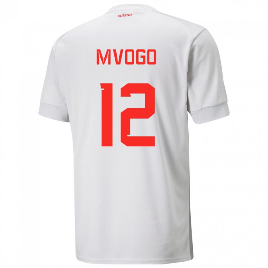 Damen Schweizer Yvon Mvogo #12 Weiß Auswärtstrikot Trikot 22-24 T-shirt Belgien