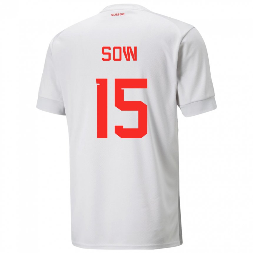 Damen Schweizer Djibril Sow #15 Weiß Auswärtstrikot Trikot 22-24 T-shirt Belgien