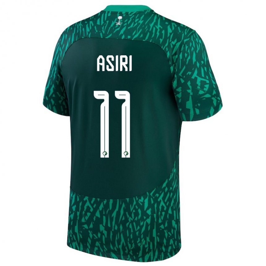 Damen Saudi-arabische Haitham Asiri #11 Dunkelgrün Auswärtstrikot Trikot 22-24 T-shirt Belgien