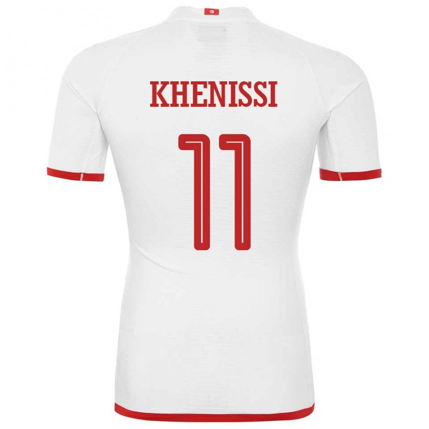 Damen Tunesische Taha Yassine Khenissi #11 Weiß Auswärtstrikot Trikot 22-24 T-shirt Belgien