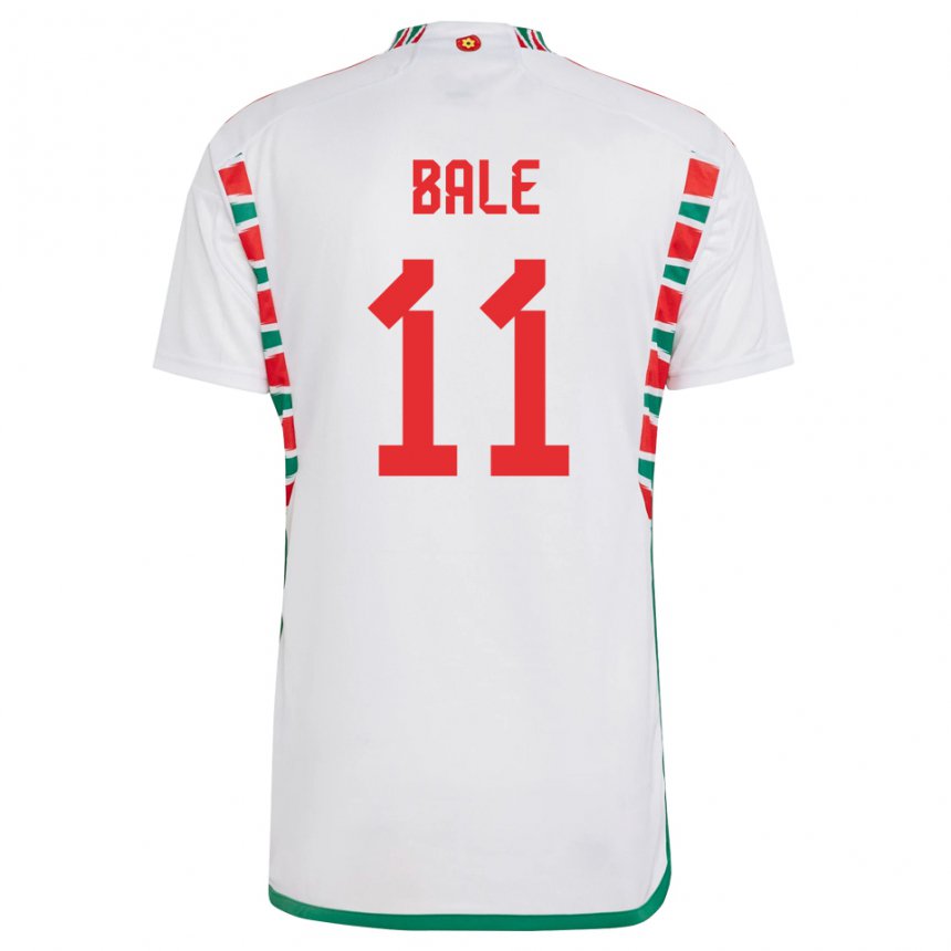 Damen Walisische Gareth Bale #11 Weiß Auswärtstrikot Trikot 22-24 T-shirt Belgien