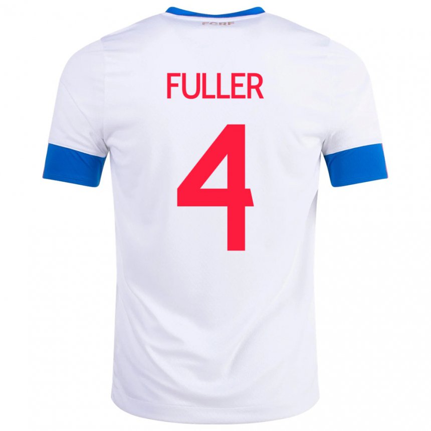 Damen Costa-ricanische Keysher Fuller #4 Weiß Auswärtstrikot Trikot 22-24 T-shirt Belgien