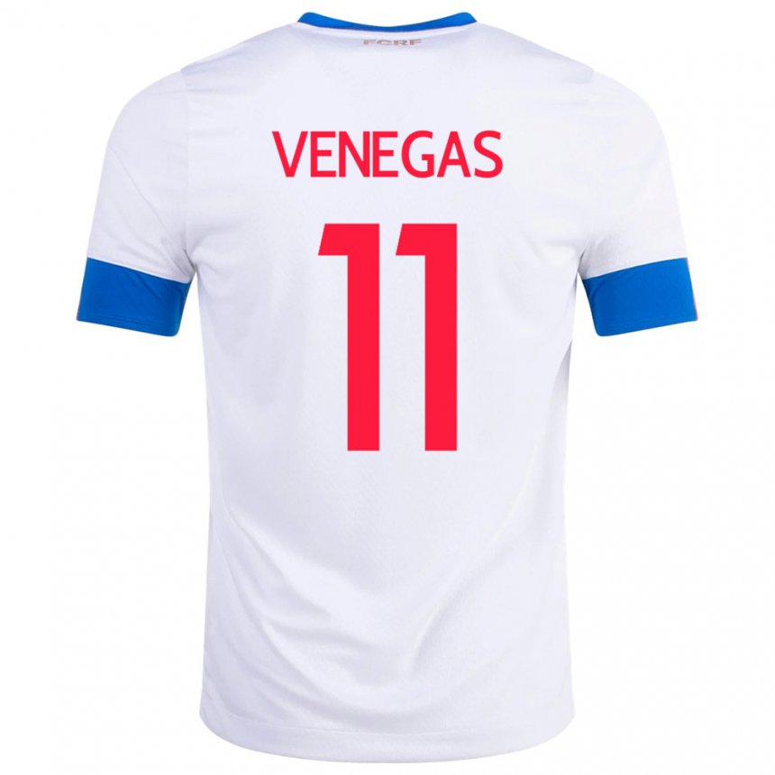 Damen Costa-ricanische Johan Venegas #11 Weiß Auswärtstrikot Trikot 22-24 T-shirt Belgien
