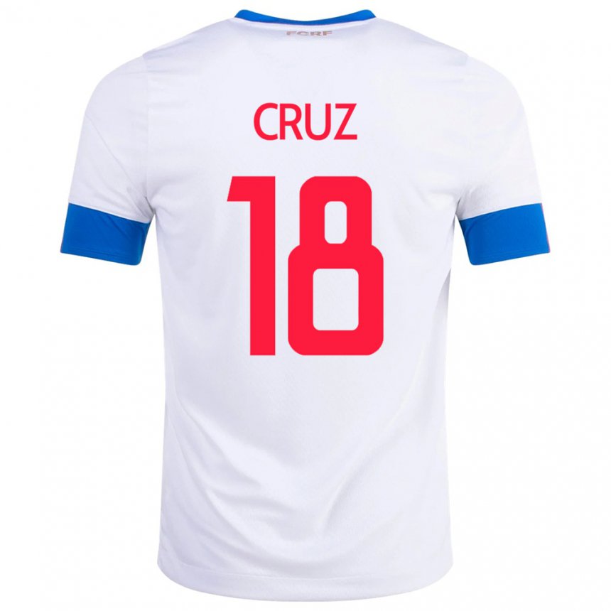 Damen Costa-ricanische Aaron Cruz #18 Weiß Auswärtstrikot Trikot 22-24 T-shirt Belgien