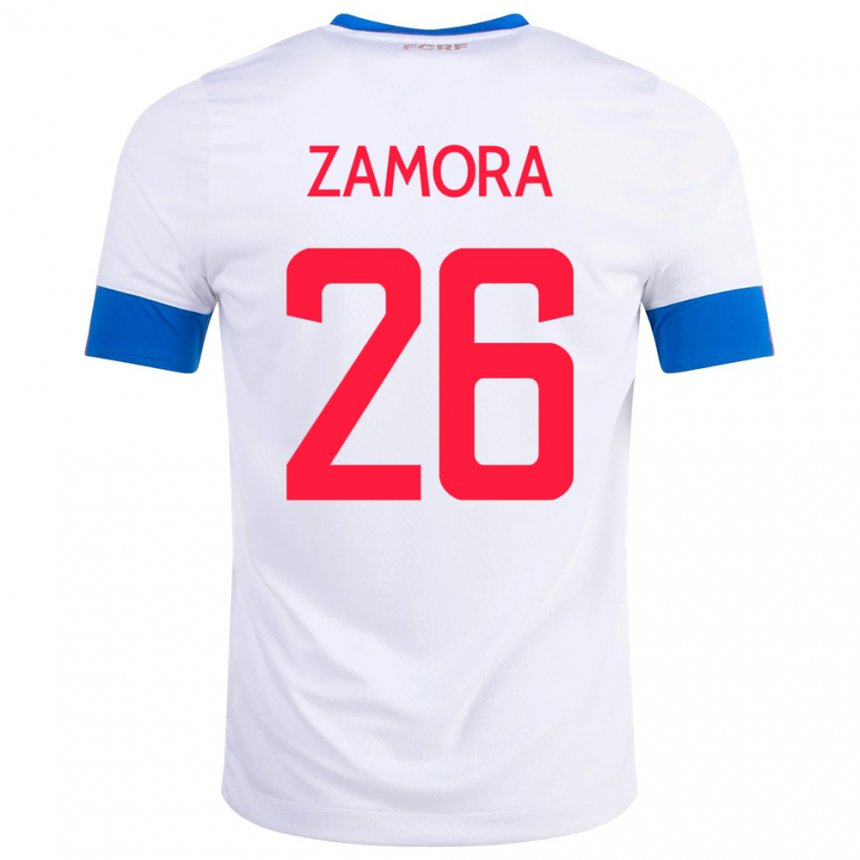 Damen Costa-ricanische Alvaro Zamora #26 Weiß Auswärtstrikot Trikot 22-24 T-shirt Belgien