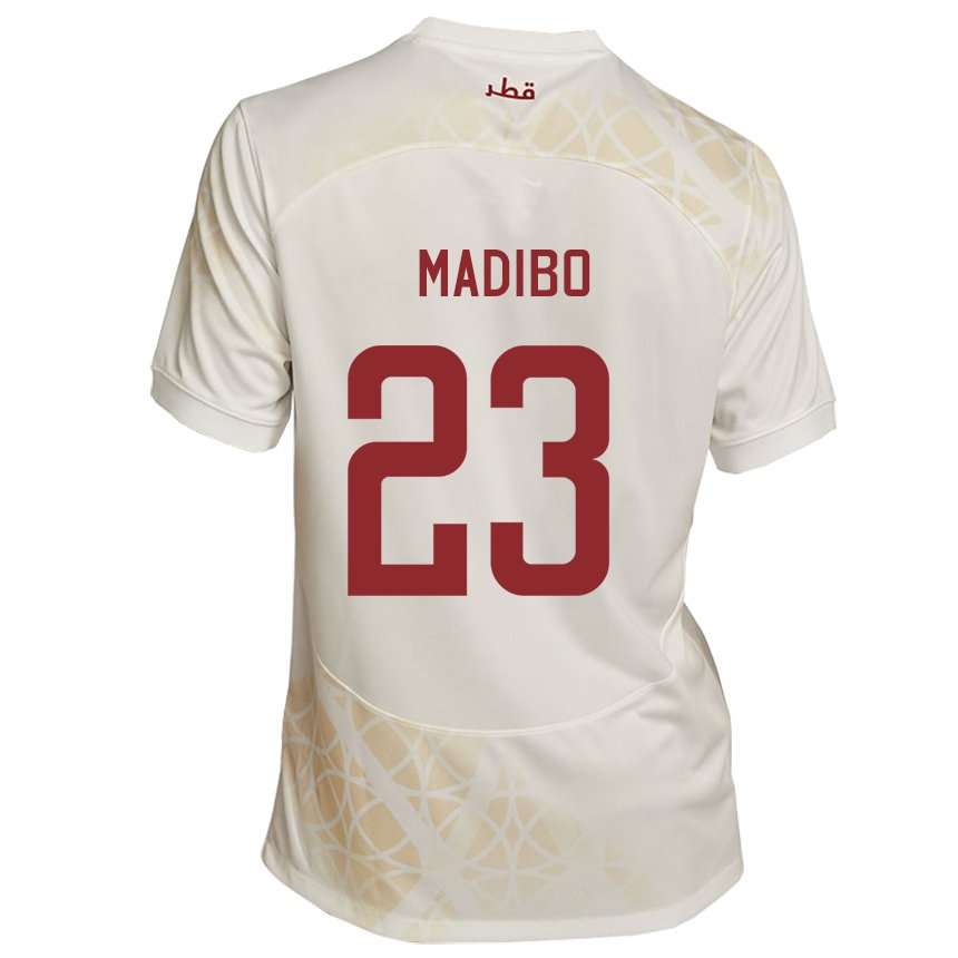 Damen Katarische Assim Madibo #23 Goldbeige Auswärtstrikot Trikot 22-24 T-shirt Belgien