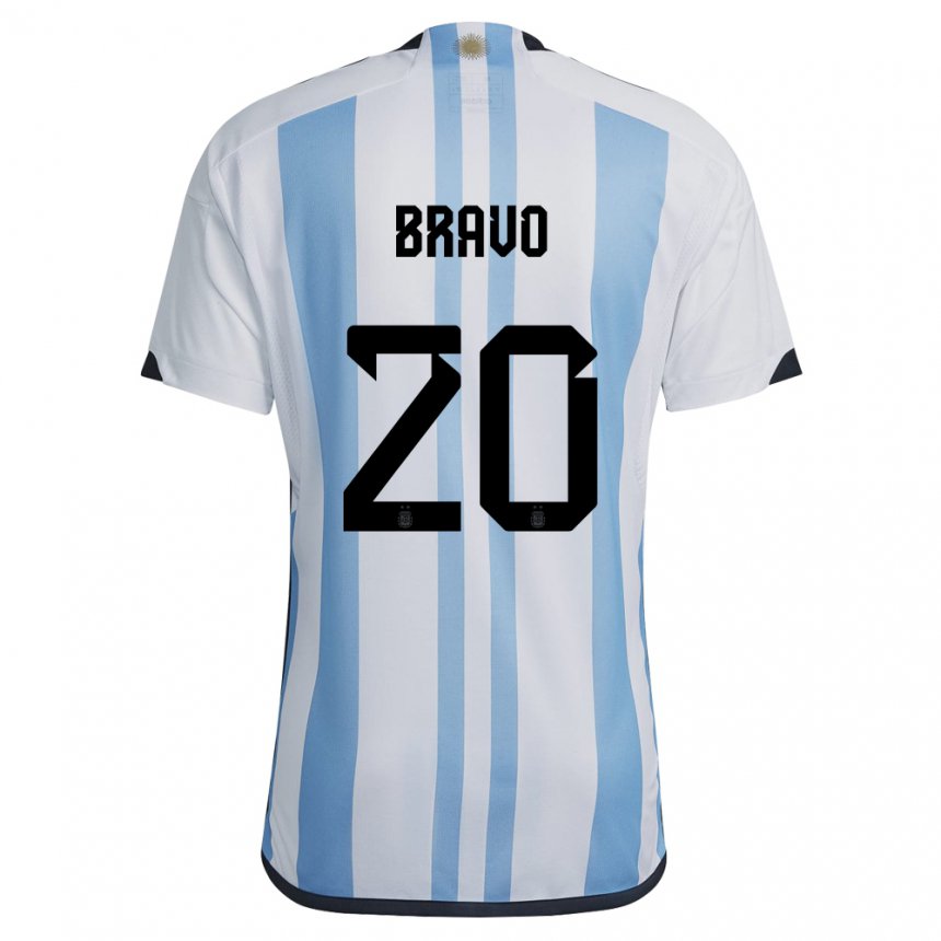 Kinder Argentinische Ruth Bravo #20 Weiß Himmelblau Heimtrikot Trikot 22-24 T-shirt Belgien