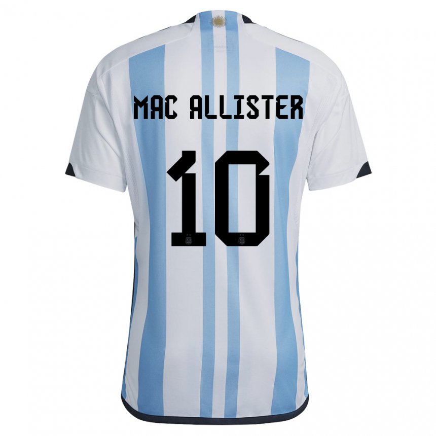 Kinder Argentinische Alexis Mac Allister #10 Weiß Himmelblau Heimtrikot Trikot 22-24 T-shirt Belgien