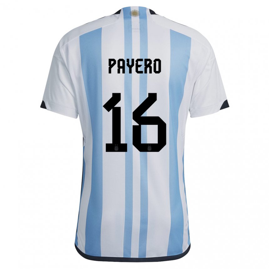 Kinder Argentinische Martin Payero #16 Weiß Himmelblau Heimtrikot Trikot 22-24 T-shirt Belgien