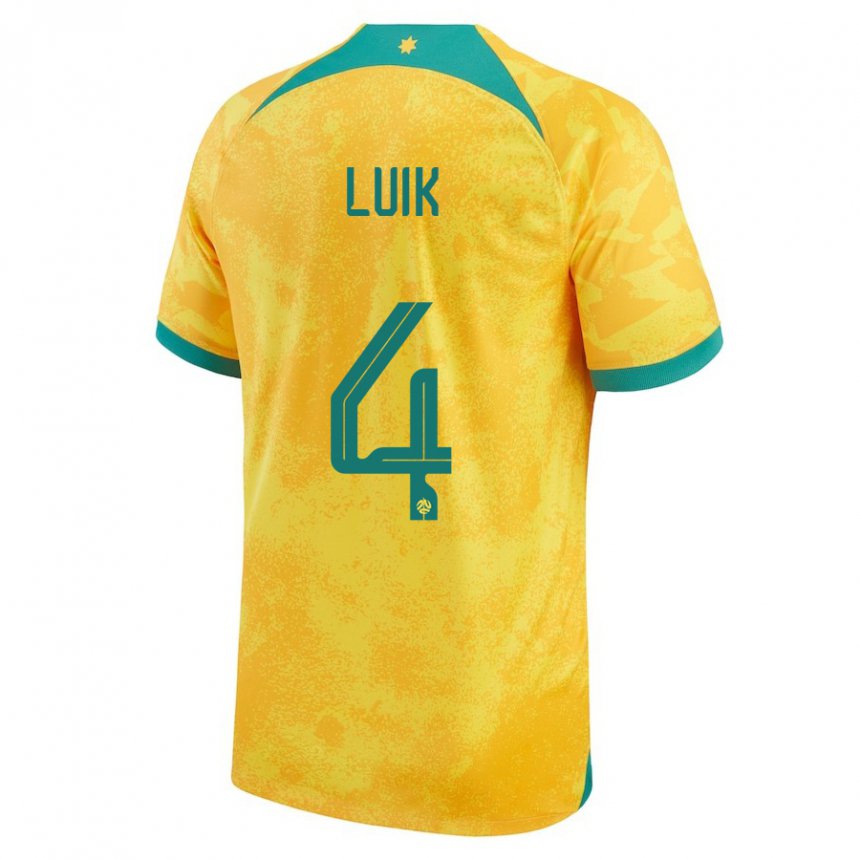 Kinder Australische Aivi Luik #4 Gold Heimtrikot Trikot 22-24 T-shirt Belgien