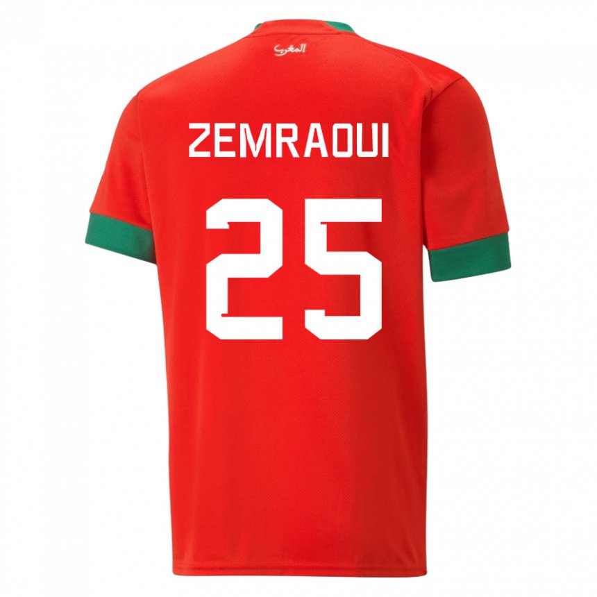 Kinderen Marokkaans Oussama Zemraoui #25 Rood Thuisshirt Thuistenue 22-24 T-shirt België