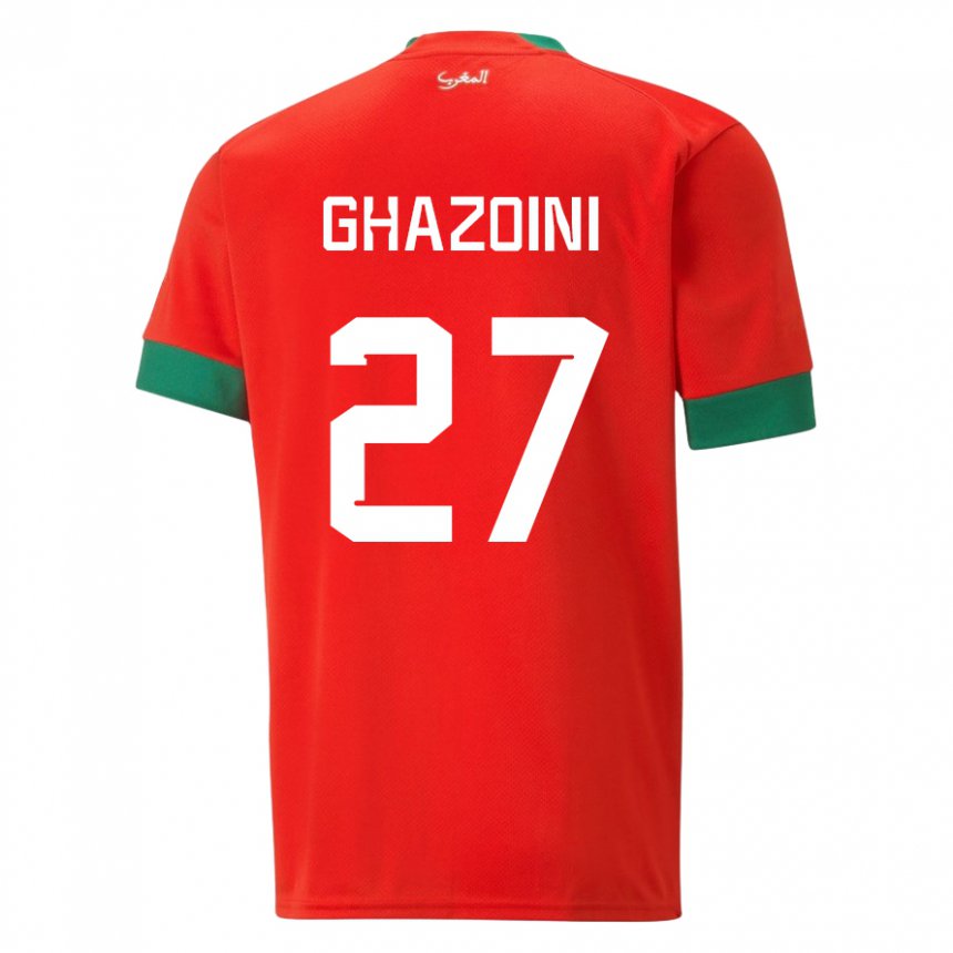 Kinder Marokkanische Amine Ghazoini #27 Rot Heimtrikot Trikot 22-24 T-shirt Belgien