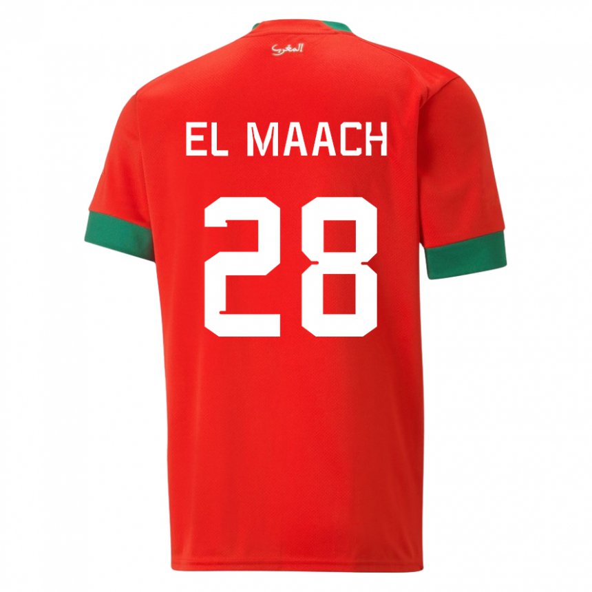 Kinder Marokkanische Fouad El Maach #28 Rot Heimtrikot Trikot 22-24 T-shirt Belgien