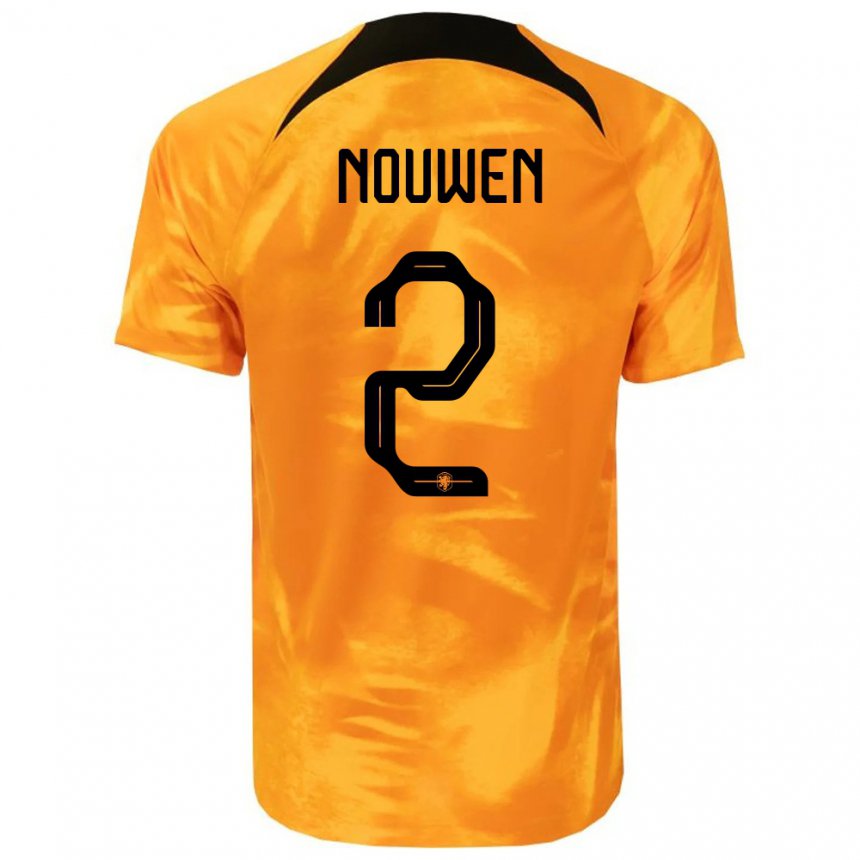 Enfant Maillot Pays-bas Aniek Nouwen #2 Orange Laser Tenues Domicile 22-24 T-shirt Belgique