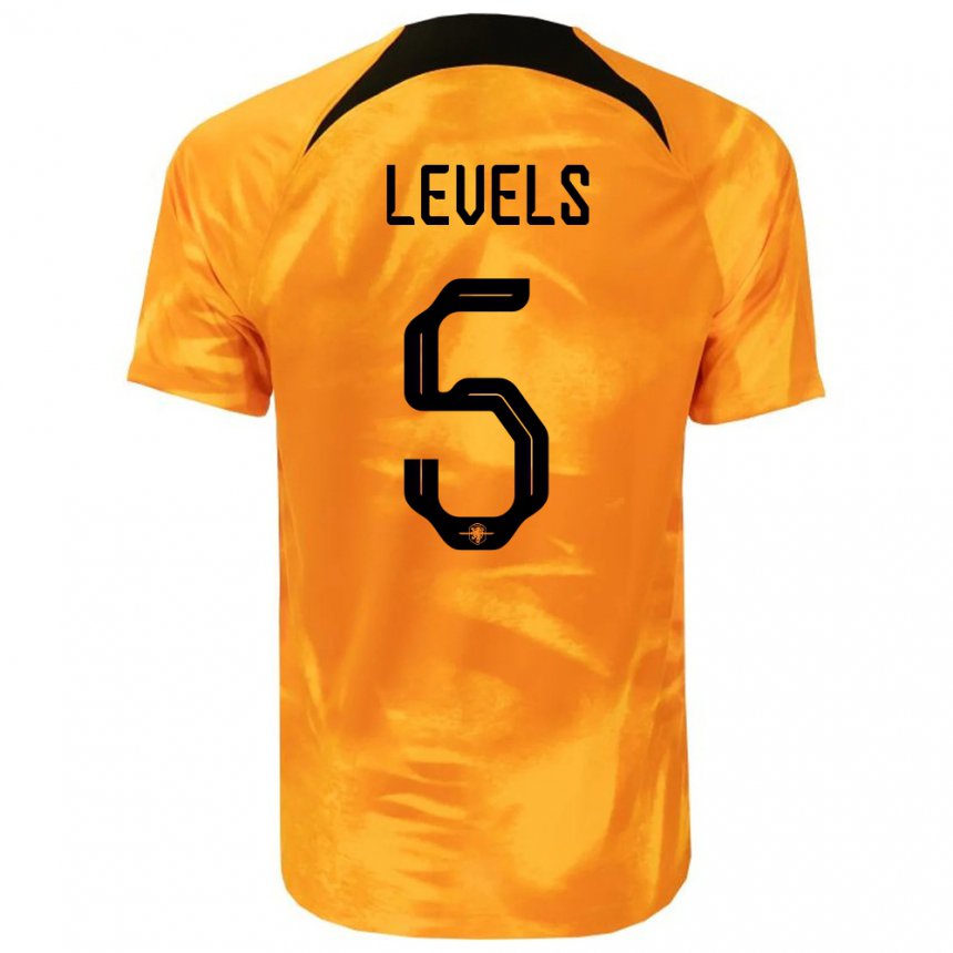 Enfant Maillot Pays-bas Janou Levels #5 Orange Laser Tenues Domicile 22-24 T-shirt Belgique