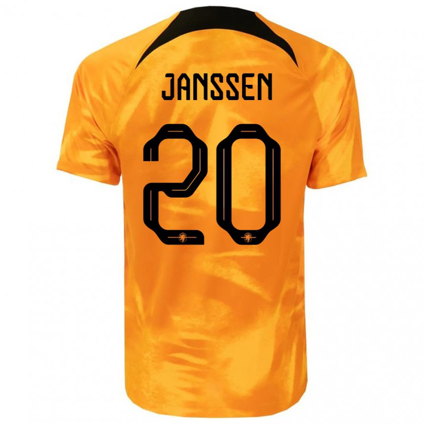 Kinder Niederländische Dominique Janssen #20 Laser-orange Heimtrikot Trikot 22-24 T-shirt Belgien