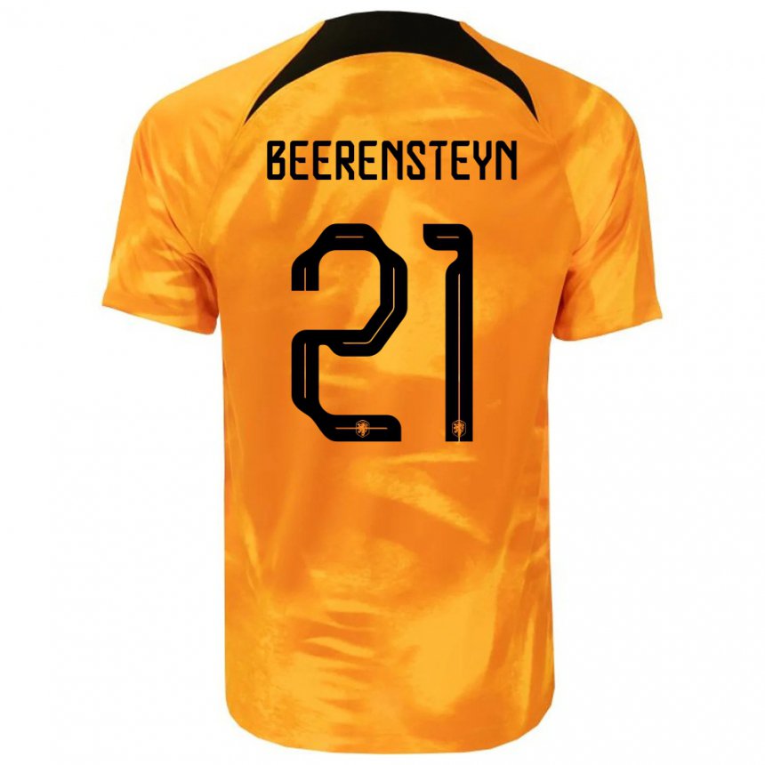 Enfant Maillot Pays-bas Lineth Beerensteyn #21 Orange Laser Tenues Domicile 22-24 T-shirt Belgique