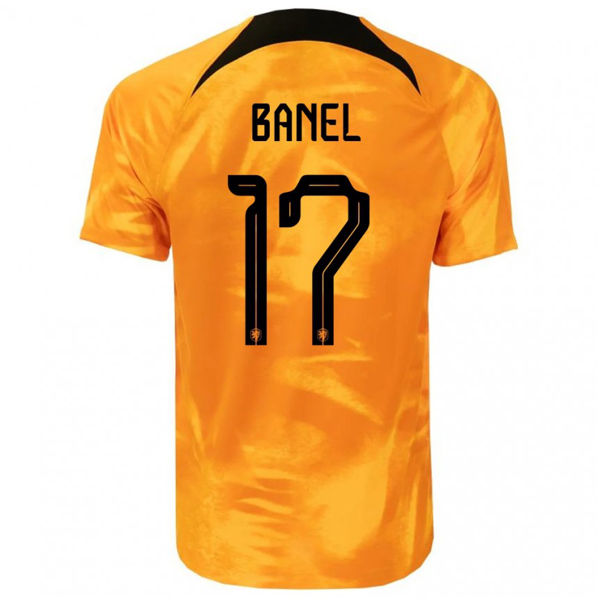 Enfant Maillot Pays-bas Jaydon Banel #17 Orange Laser Tenues Domicile 22-24 T-shirt Belgique