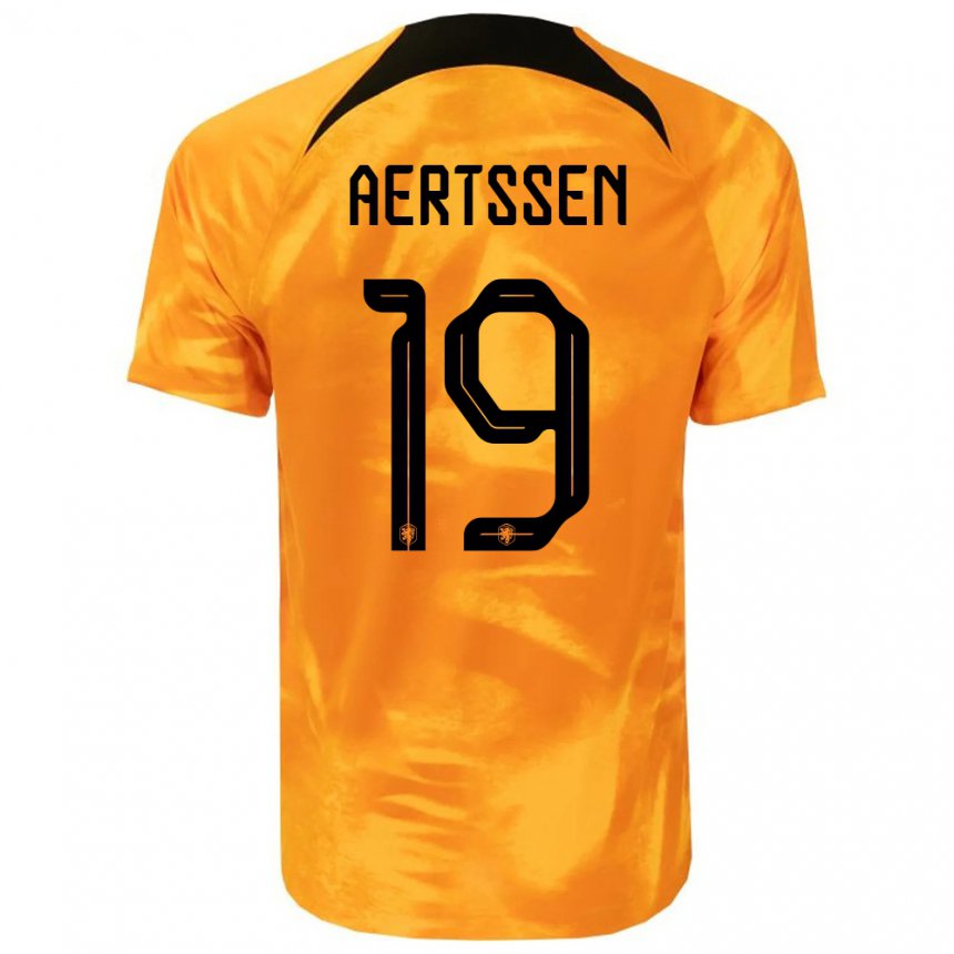 Enfant Maillot Pays-bas Olivier Aertssen #19 Orange Laser Tenues Domicile 22-24 T-shirt Belgique
