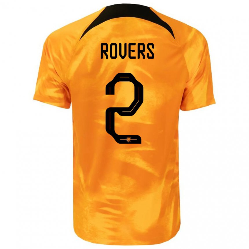 Enfant Maillot Pays-bas Bram Rovers #2 Orange Laser Tenues Domicile 22-24 T-shirt Belgique