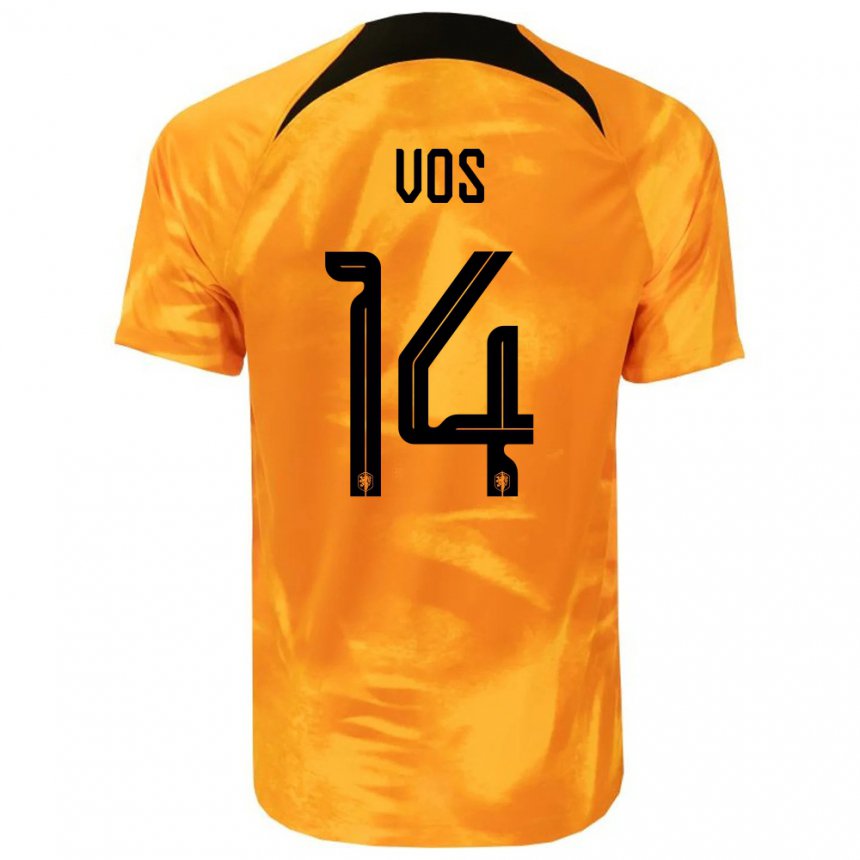 Kinder Niederländische Silvano Vos #14 Laser-orange Heimtrikot Trikot 22-24 T-shirt Belgien