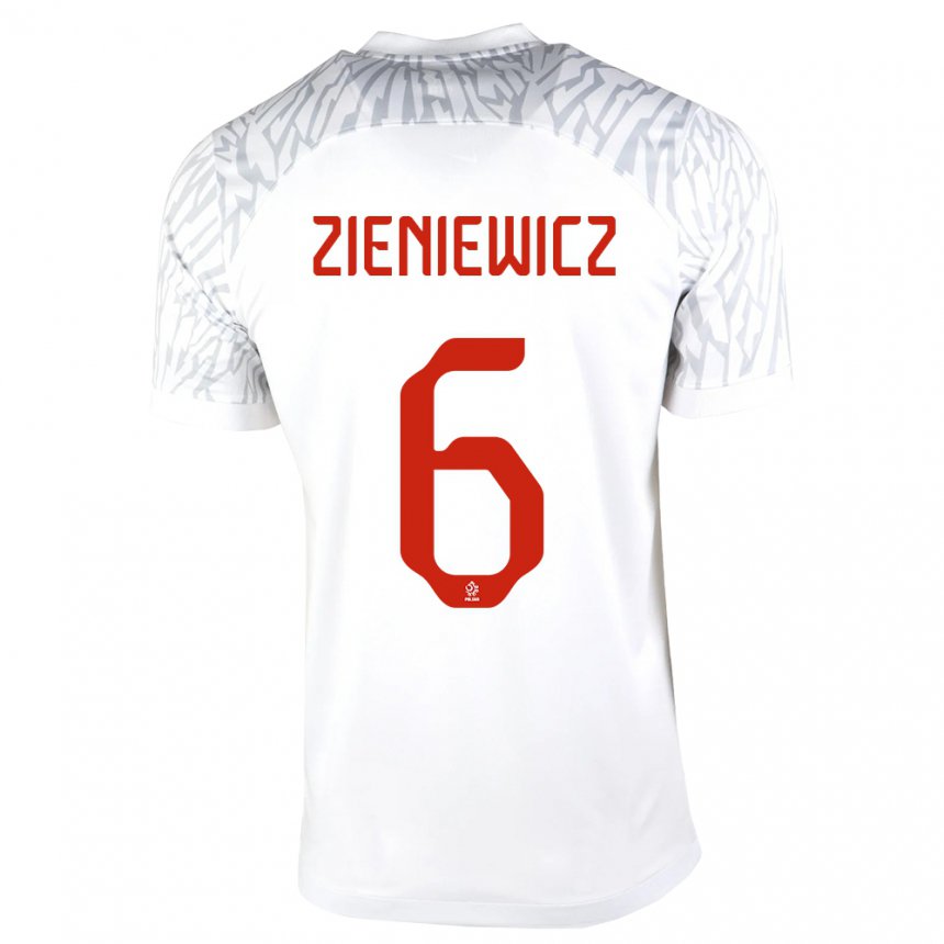 Kinder Polnische Wiktoria Zieniewicz #6 Weiß Heimtrikot Trikot 22-24 T-shirt Belgien
