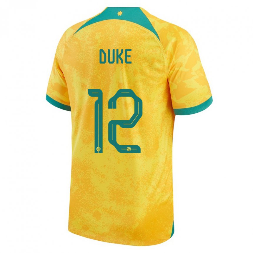 Kinder Australische Mitch Duke #12 Gold Heimtrikot Trikot 22-24 T-shirt Belgien