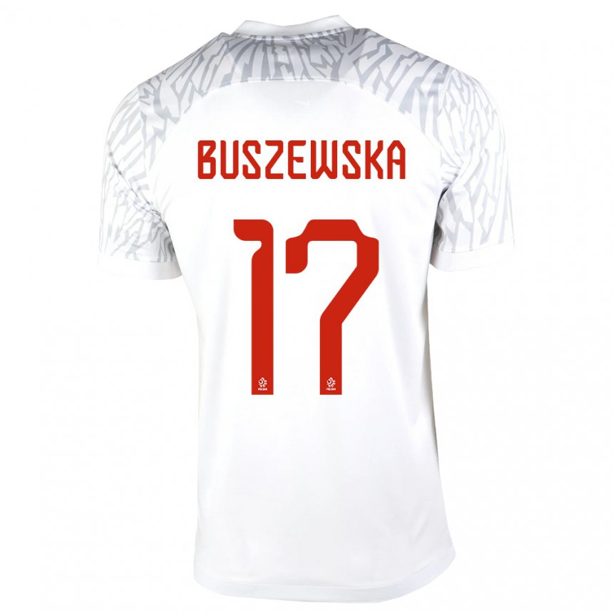 Kinder Polnische Zofia Buszewska #17 Weiß Heimtrikot Trikot 22-24 T-shirt Belgien