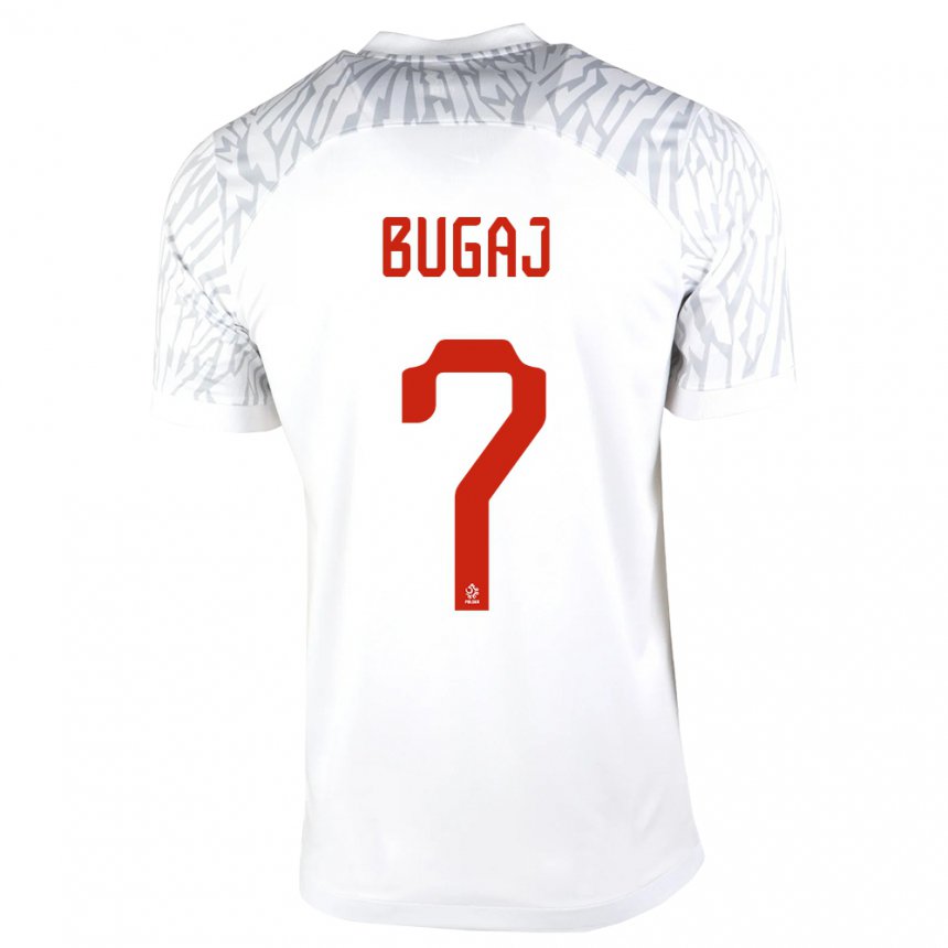 Kinder Polnische Dawid Bugaj #7 Weiß Heimtrikot Trikot 22-24 T-shirt Belgien