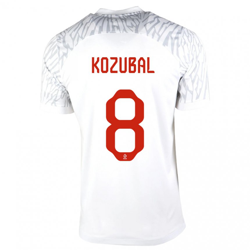 Kinder Polnische Antoni Kozubal #8 Weiß Heimtrikot Trikot 22-24 T-shirt Belgien