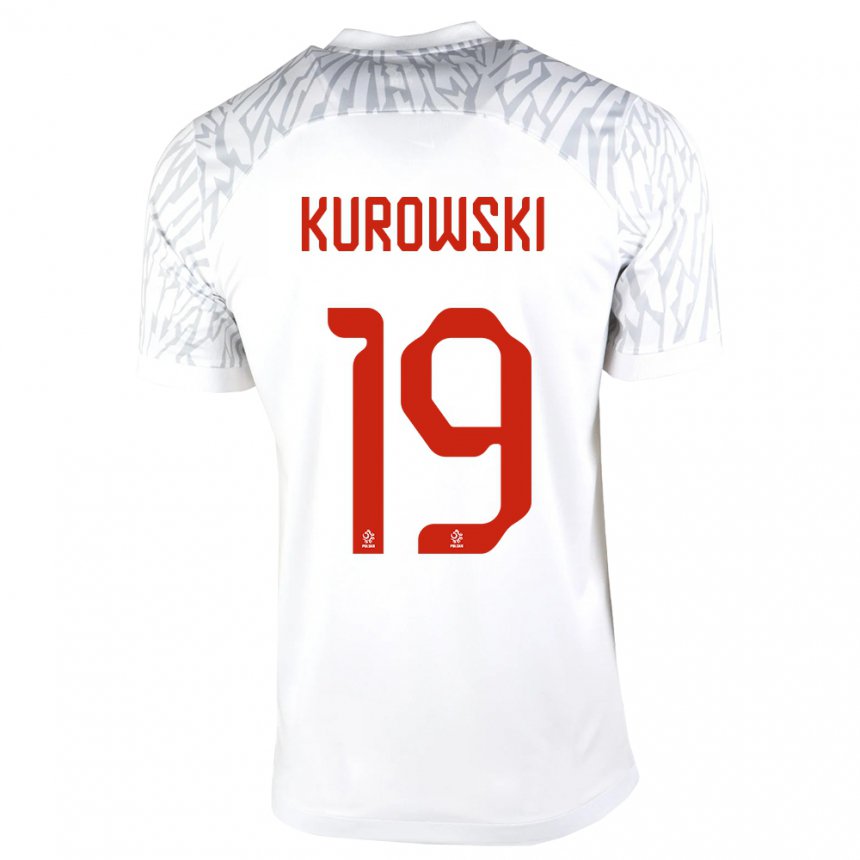 Kinder Polnische Milosz Kurowski #19 Weiß Heimtrikot Trikot 22-24 T-shirt Belgien