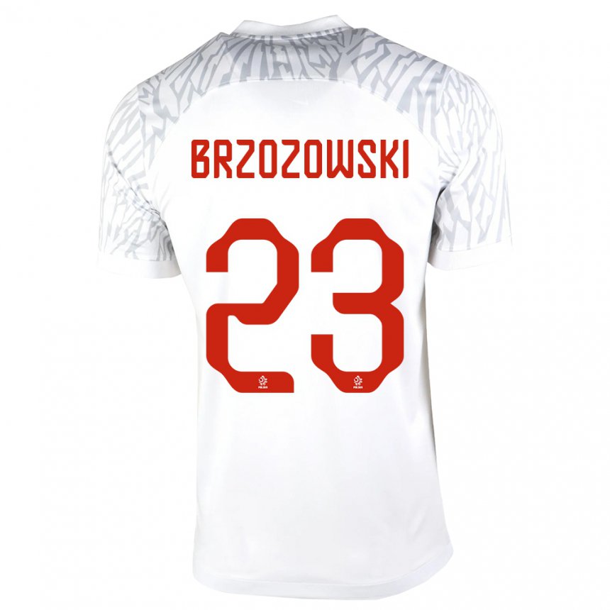 Kinder Polnische Milosz Brzozowski #23 Weiß Heimtrikot Trikot 22-24 T-shirt Belgien