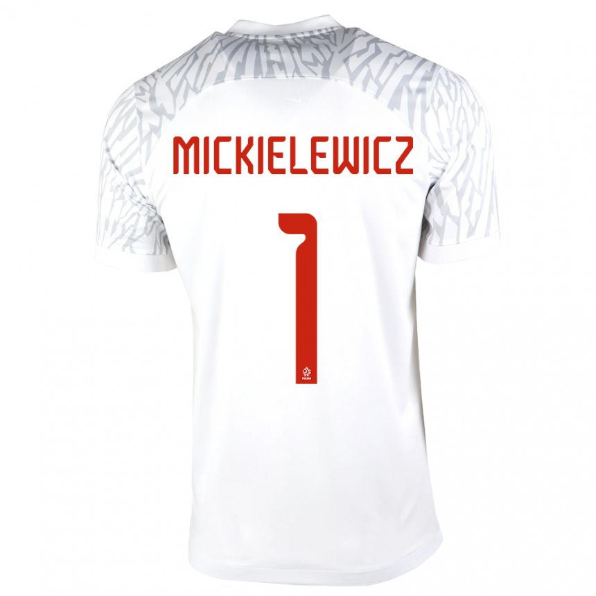 Kinder Polnische Aleksander Mickielewicz #1 Weiß Heimtrikot Trikot 22-24 T-shirt Belgien