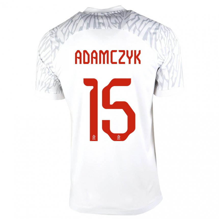 Kinder Polnische Nico Adamczyk #15 Weiß Heimtrikot Trikot 22-24 T-shirt Belgien