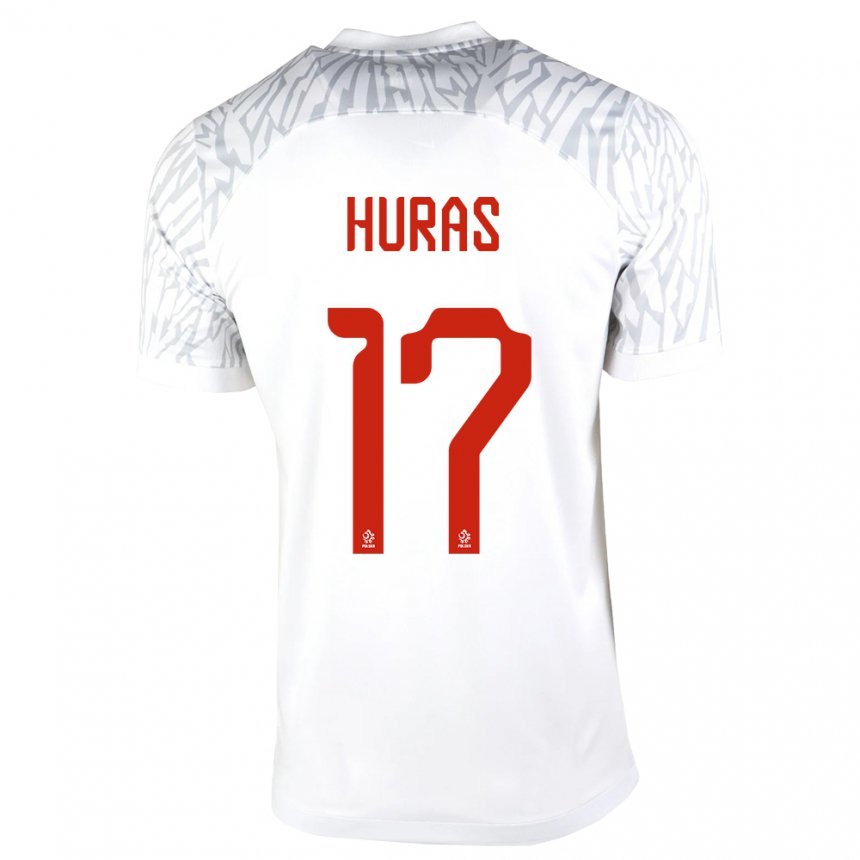 Kinder Polnische Mike Huras #17 Weiß Heimtrikot Trikot 22-24 T-shirt Belgien