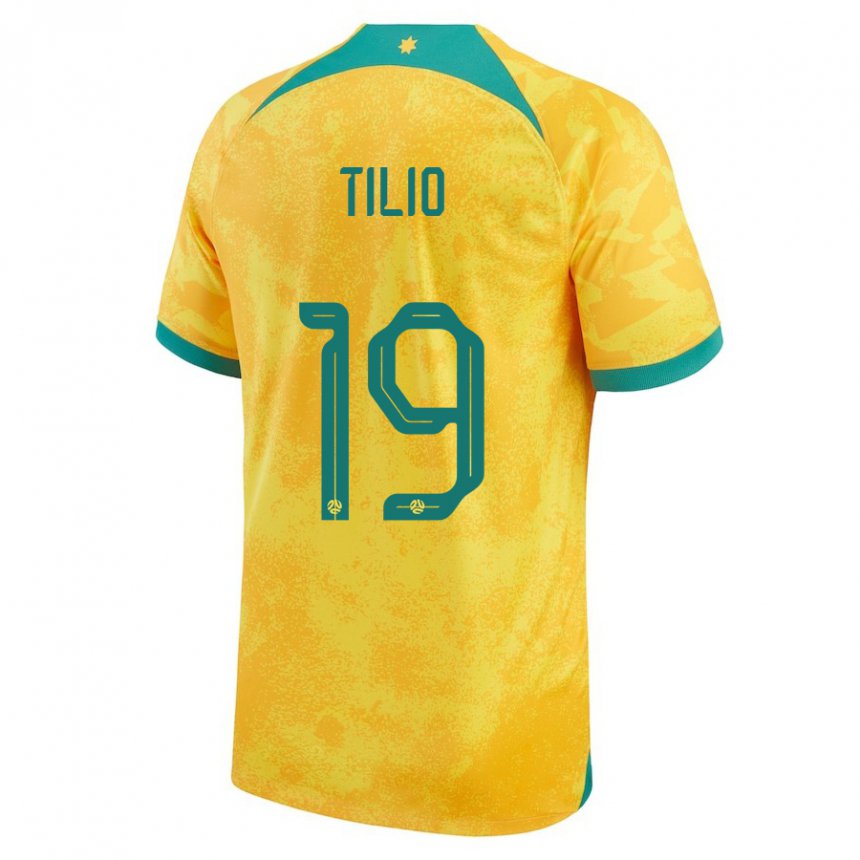 Kinder Australische Marco Tilio #19 Gold Heimtrikot Trikot 22-24 T-shirt Belgien