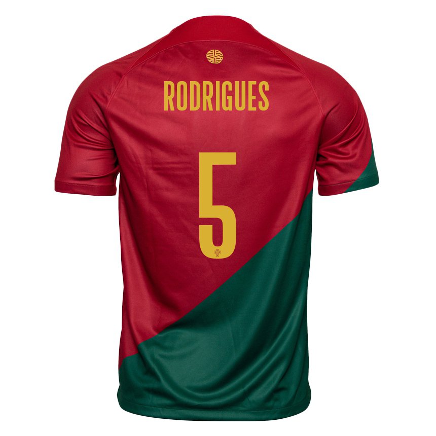 Kinder Portugiesische Rafael Rodrigues #5 Rot Grün Heimtrikot Trikot 22-24 T-shirt Belgien