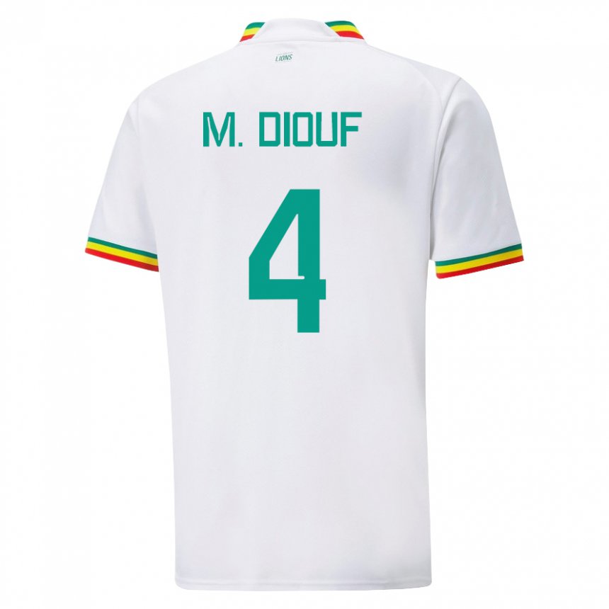 Kinder Senegalesische Mame Diarra Diouf #4 Weiß Heimtrikot Trikot 22-24 T-shirt Belgien