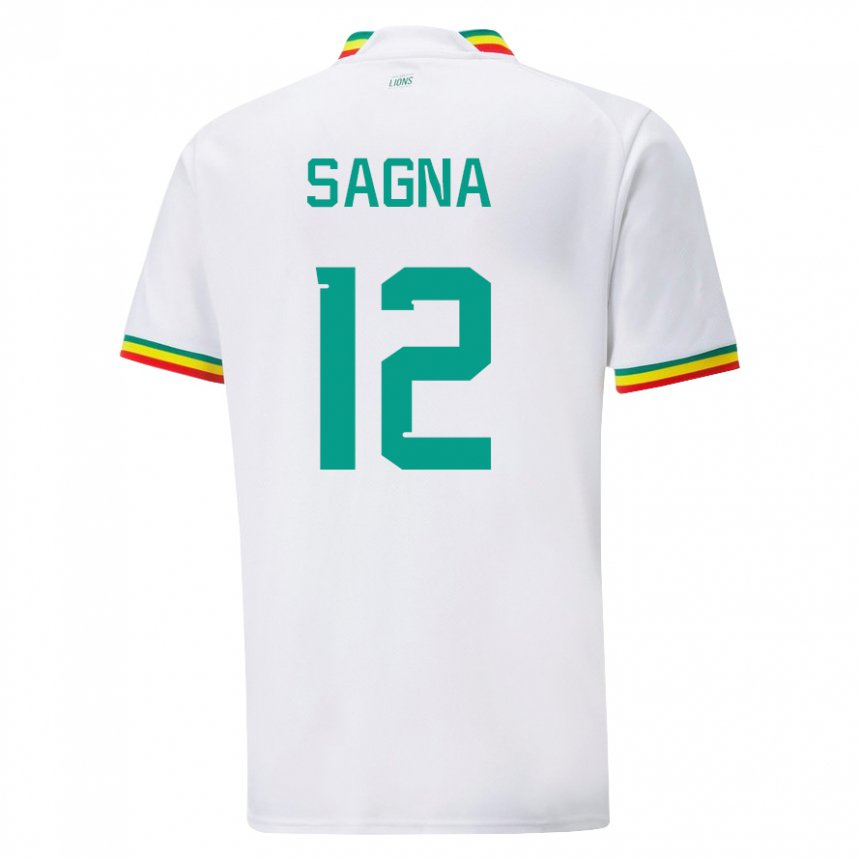 Enfant Maillot Sénégal Safietou Sagna #12 Blanc Tenues Domicile 22-24 T-shirt Belgique