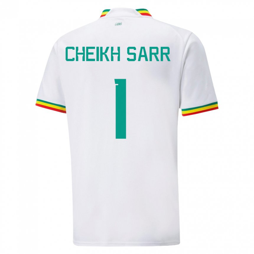 Kinder Senegalesische Cheikh Sarr #1 Weiß Heimtrikot Trikot 22-24 T-shirt Belgien