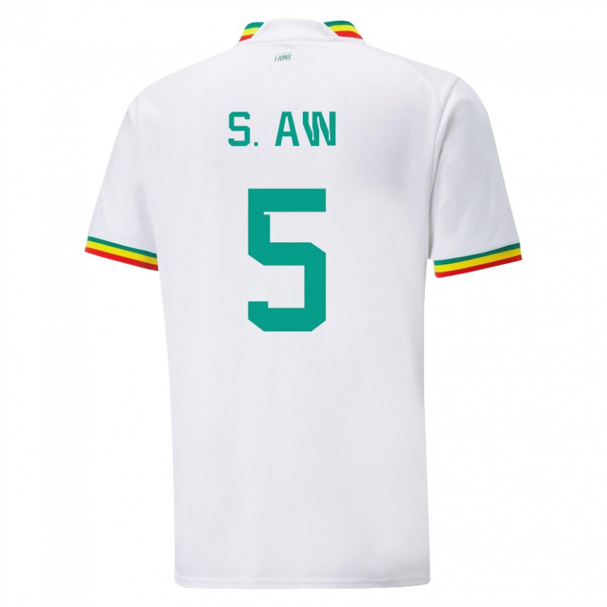 Kinder Senegalesische Souleymane Aw #5 Weiß Heimtrikot Trikot 22-24 T-shirt Belgien