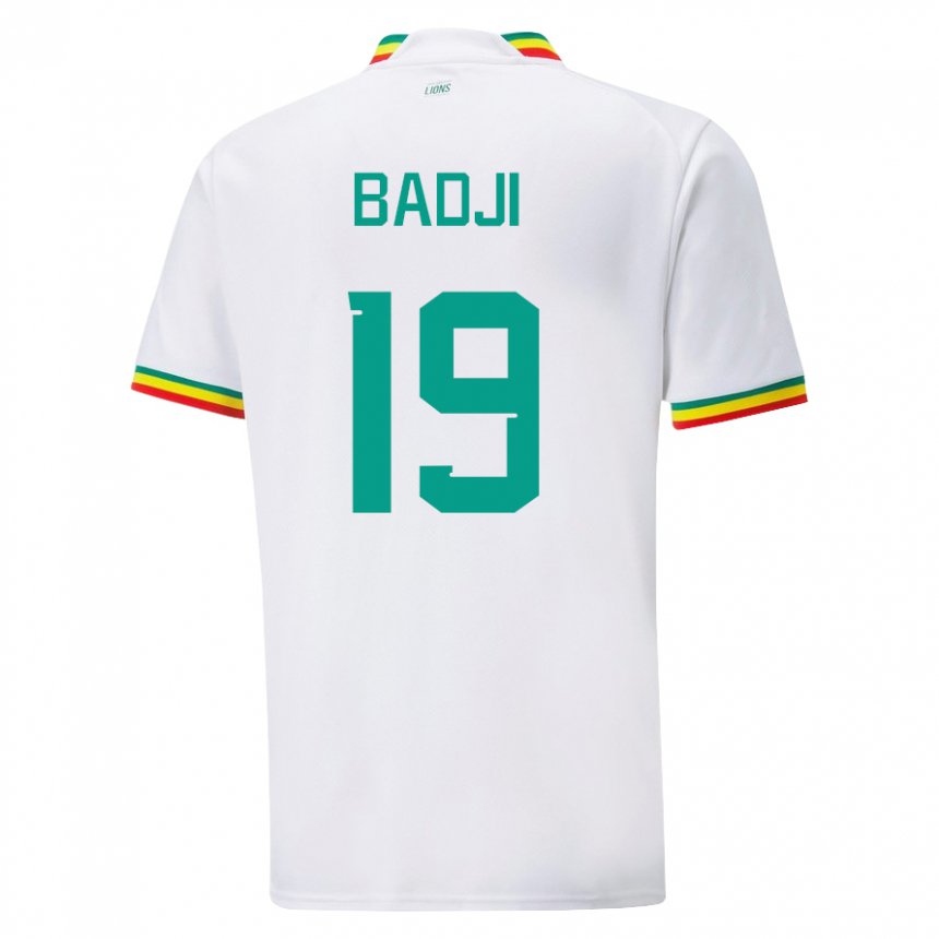 Kinder Senegalesische Youssouph Badji #19 Weiß Heimtrikot Trikot 22-24 T-shirt Belgien