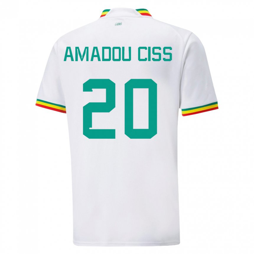 Kinder Senegalesische Amadou Ciss #20 Weiß Heimtrikot Trikot 22-24 T-shirt Belgien