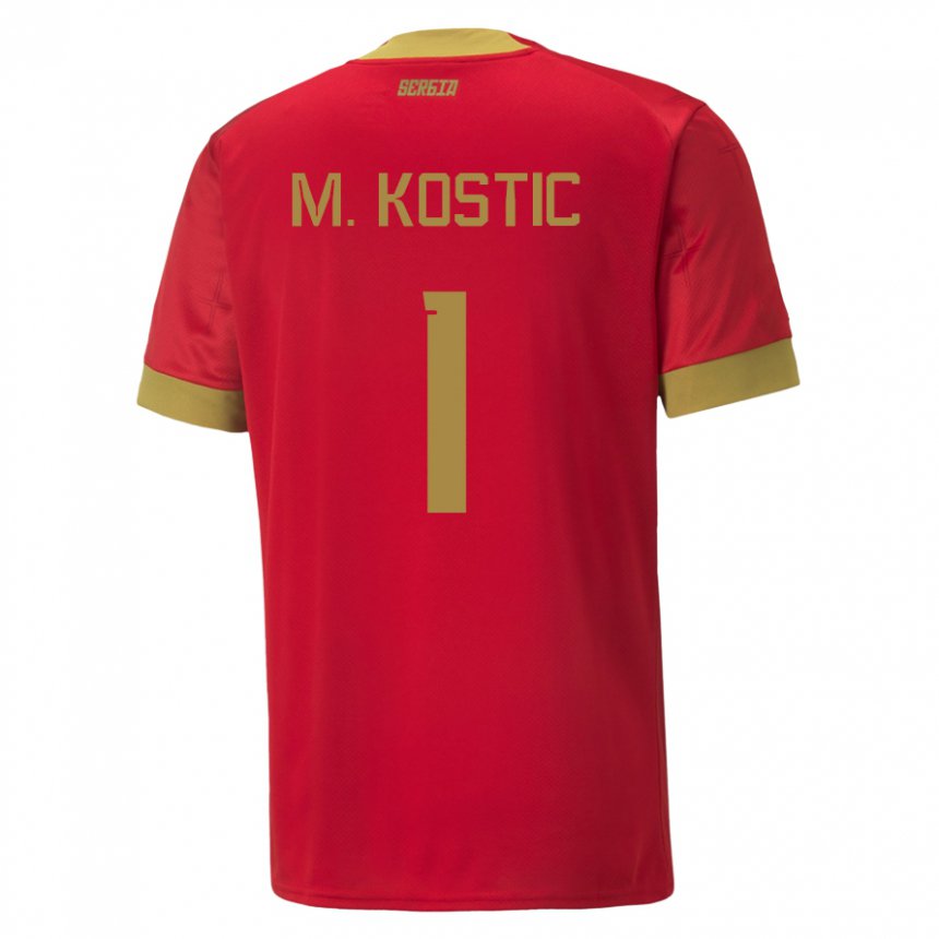 Enfant Maillot Serbie Milica Kostic #1 Rouge Tenues Domicile 22-24 T-shirt Belgique