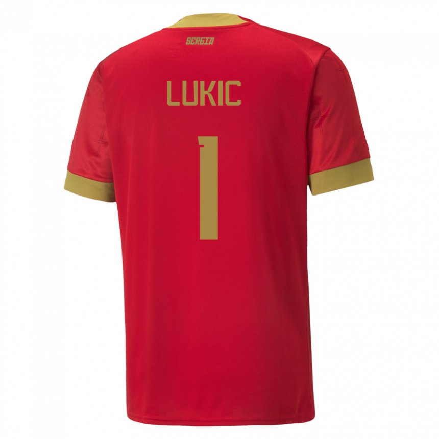 Kinder Serbische Ognjen Lukic #1 Rot Heimtrikot Trikot 22-24 T-shirt Belgien