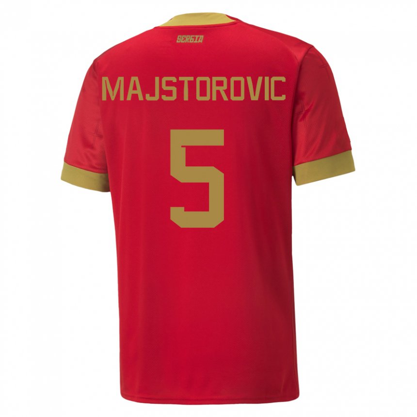 Kinder Serbische Milan Majstorovic #5 Rot Heimtrikot Trikot 22-24 T-shirt Belgien