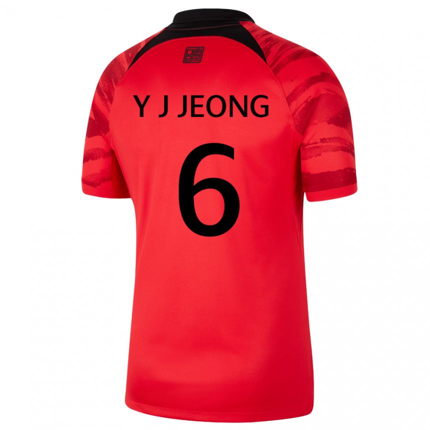 Enfant Maillot Corée Du Sud Jeong Yu Jin #6 Rouge Noir Tenues Domicile 22-24 T-shirt Belgique