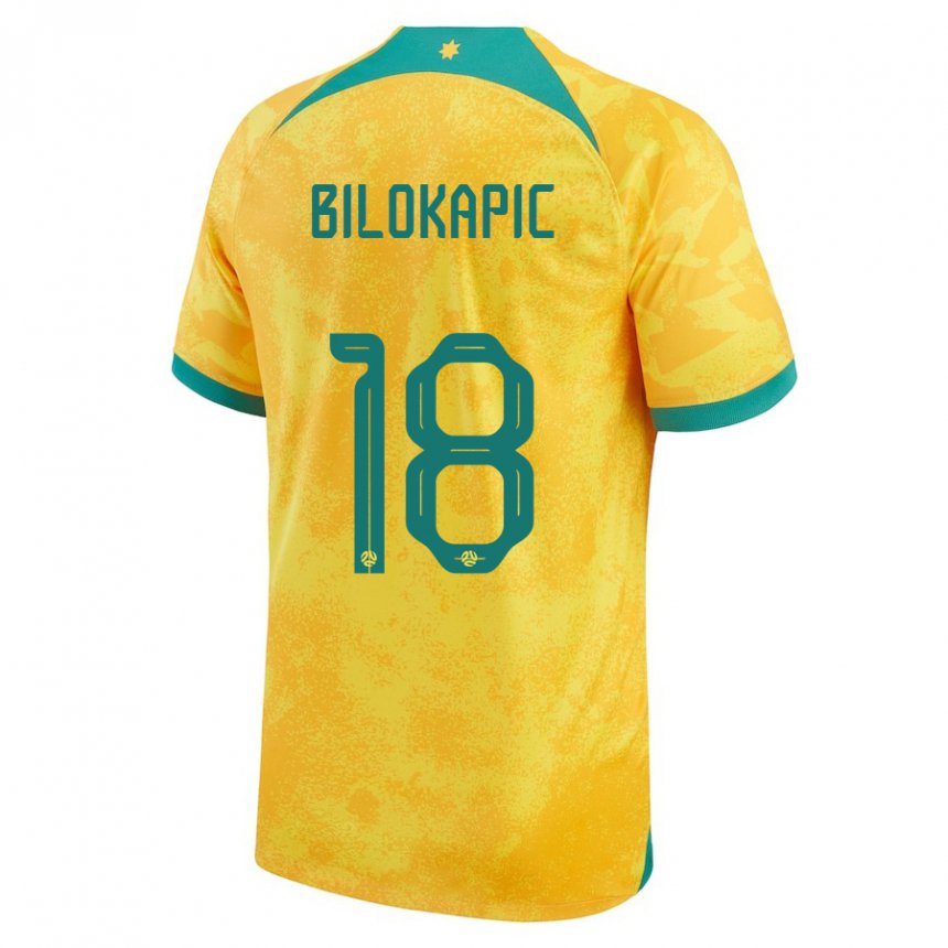 Kinder Australische Nicholas Bilokapic #18 Gold Heimtrikot Trikot 22-24 T-shirt Belgien